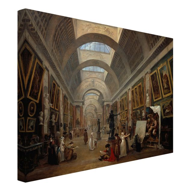 Print on canvas - Hubert Robert - The Equipment Project For The Large Gallery Of The Louvre