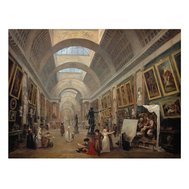 Print on canvas - Hubert Robert - The Equipment Project For The Large Gallery Of The Louvre