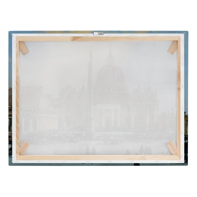 Print on canvas - Ippolito Caffi - Pope Blessing In St. Peter'S Square In Rome