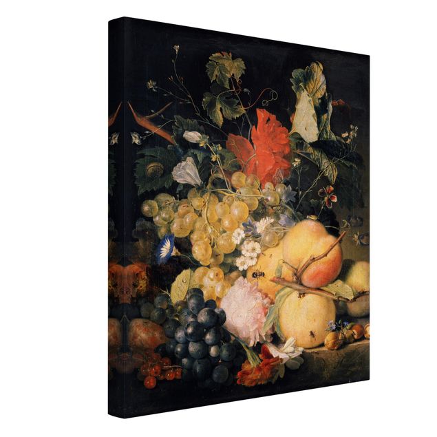 Print on canvas - Jan van Huysum - Fruits, Flowers and Insects