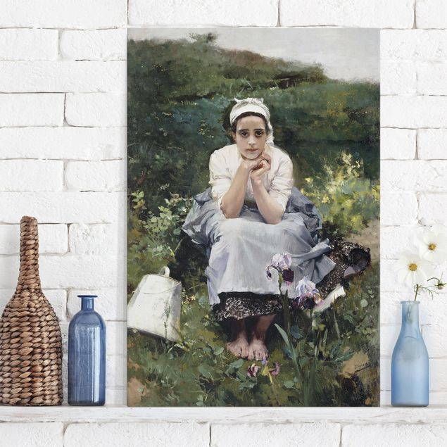 Canvas print Joaquin Sorolla - The Milkmaid in portrait format 2:3