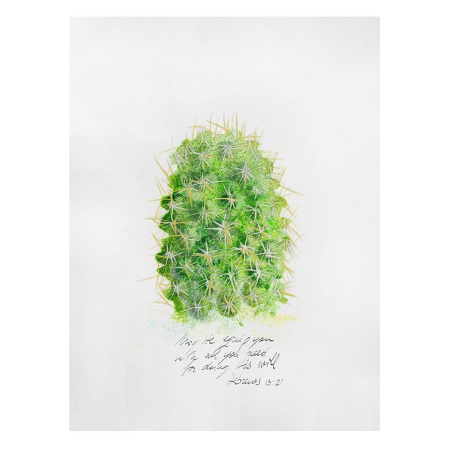 Print on canvas - Cactus With Bibel Verse I