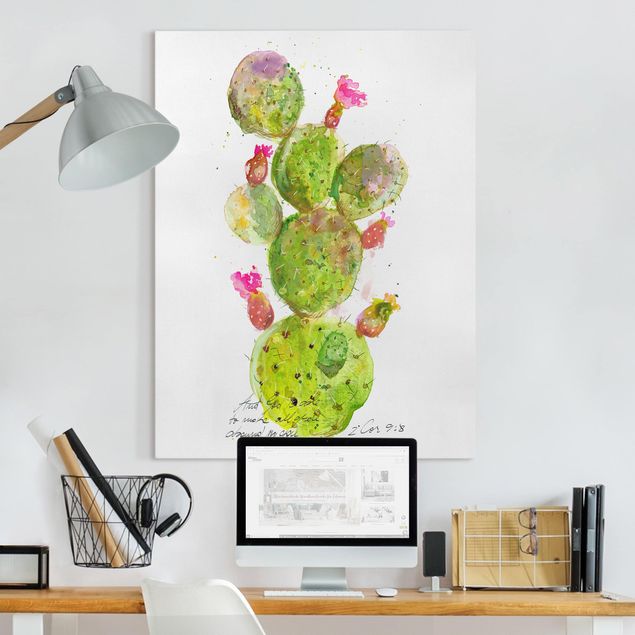 Print on canvas - Cactus With Bibel Verse III