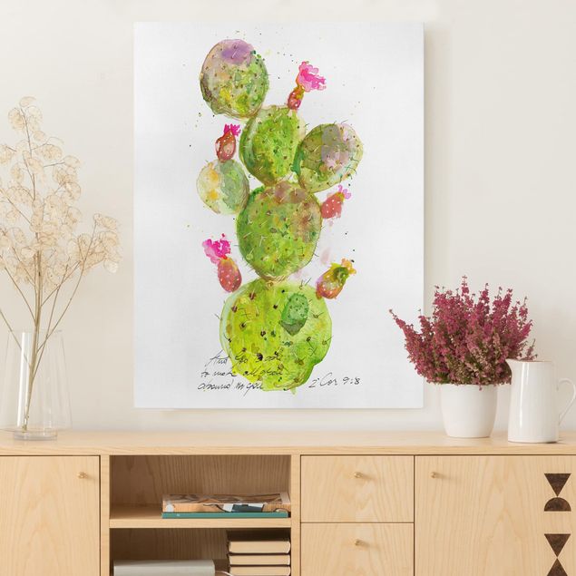 Print on canvas - Cactus With Bibel Verse III
