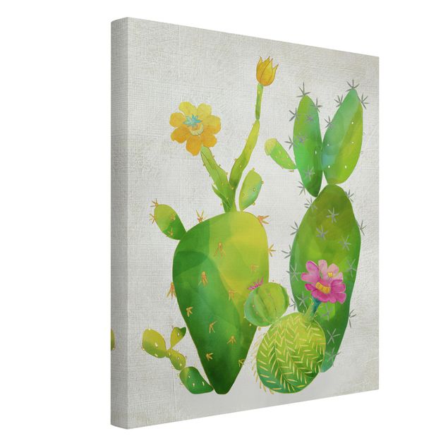 Print on canvas - Cactus Family In Pink And Yellow