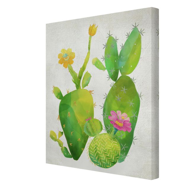Print on canvas - Cactus Family In Pink And Yellow