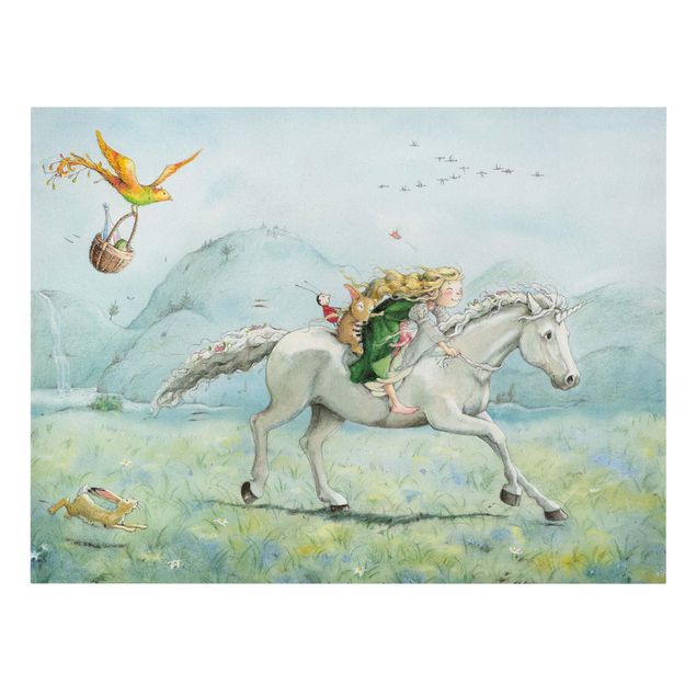 Print on canvas - Lilia the little Princess- On The Unicorn