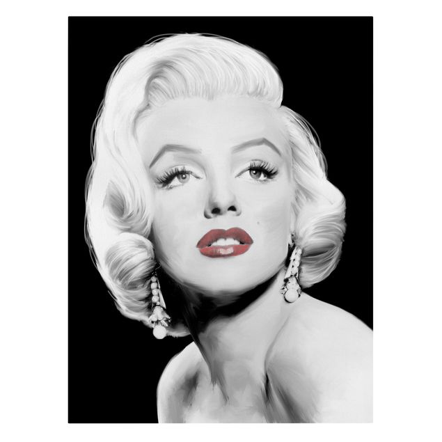 Print on canvas - Marilyn With Earrings