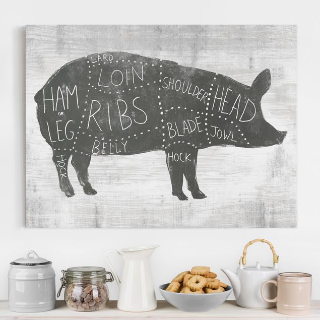 Print on canvas - Butcher Board - Pig