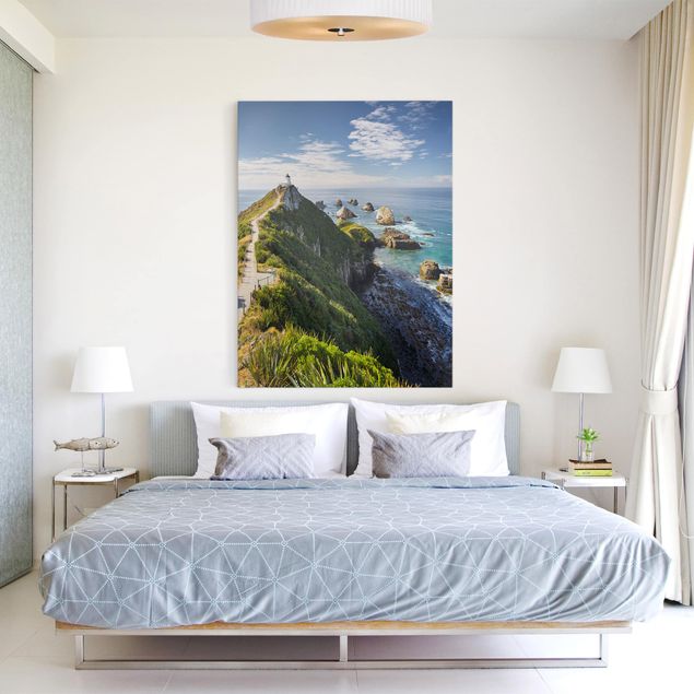 Print on canvas - Nugget Point Lighthouse And Sea New Zealand