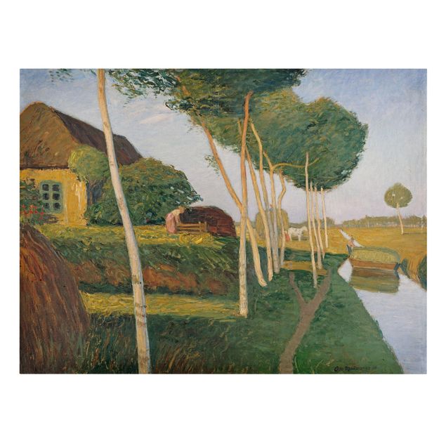 Print on canvas - Otto Modersohn - Hay Harvest In The Moor