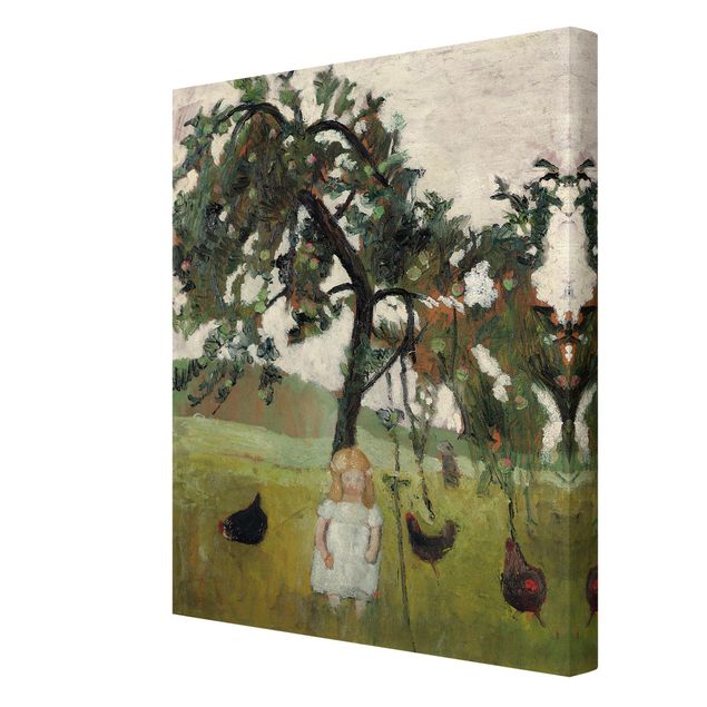 Print on canvas - Paula Modersohn-Becker - Elsbeth with Chickens under Apple Tree