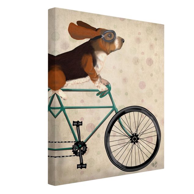 Print on canvas - Cycling - Basset On Bike