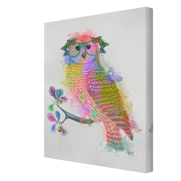Print on canvas - Rainbow Splash Owl