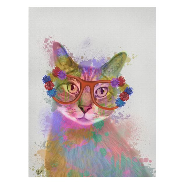 Print on canvas - Rainbow Splash Cat