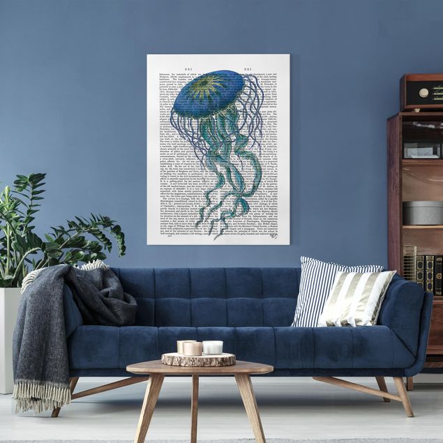 Print on canvas - Animal Reading - Jellyfish