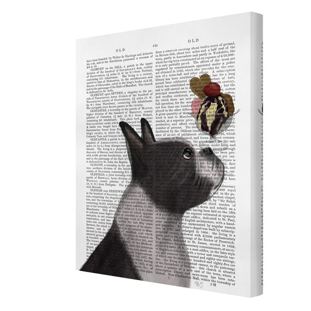 Print on canvas - Animal Reading - Terrier With Ice