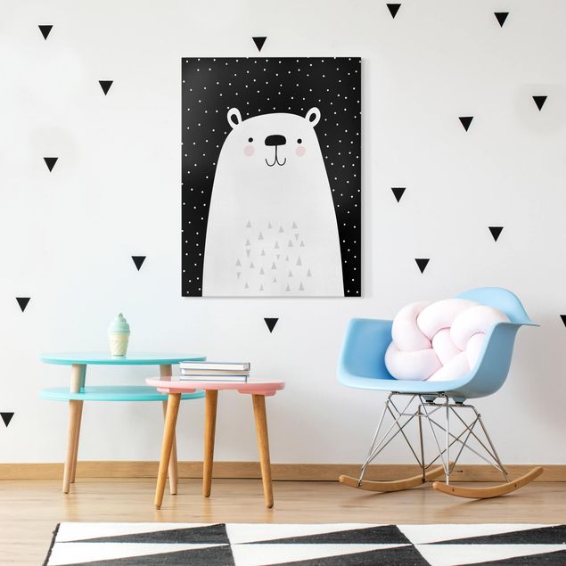 Print on canvas - Zoo With Patterns - Polar Bear