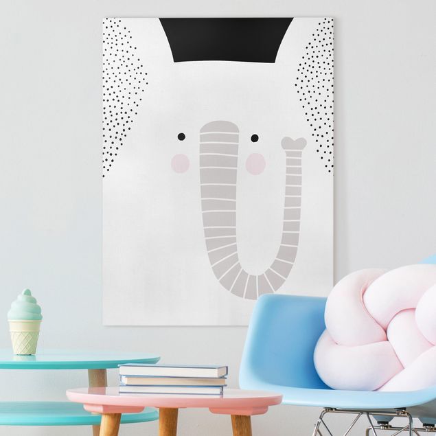 Print on canvas - Zoo With Patterns - Elephant