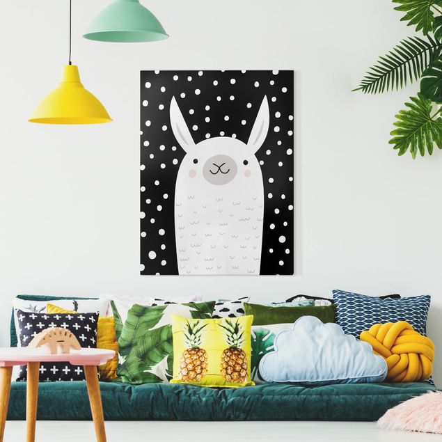 Print on canvas - Zoo With Patterns - Lama