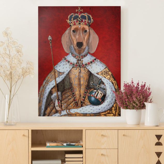 Print on canvas - Animal Portrait - Dachshund Queen