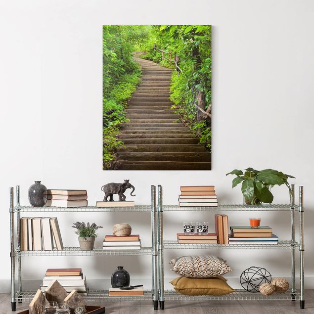 Print on canvas - Stairs In The Woods