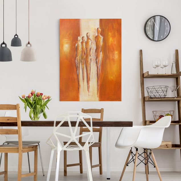 Print on canvas - Four Figures In Orange 02