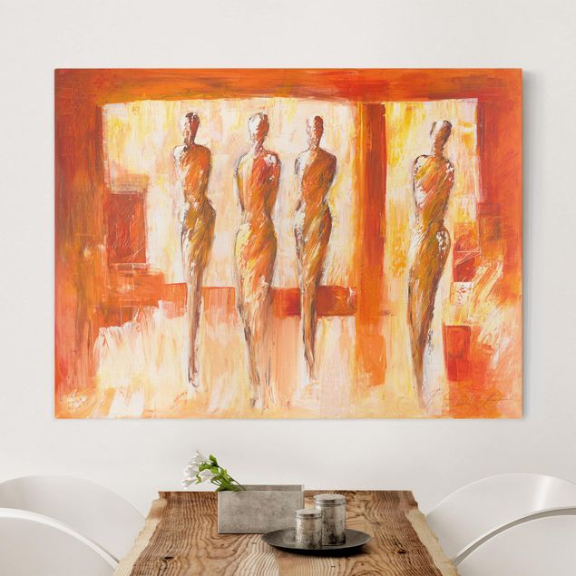 Print on canvas - Four Figures In Orange