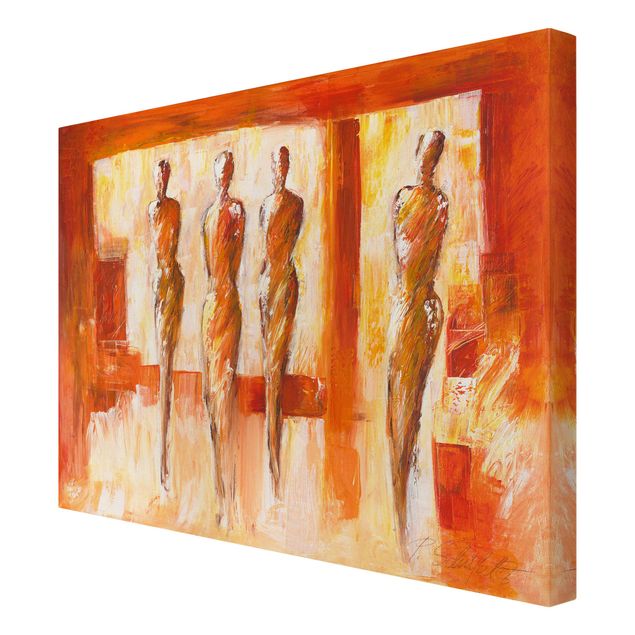 Print on canvas - Four Figures In Orange