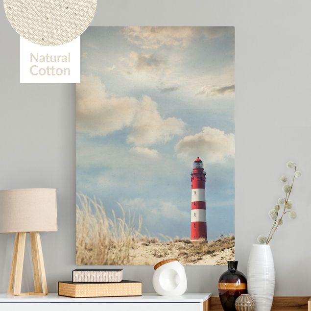 Natural canvas print - Lighthouse Betwen Dunes - Portrait format 2:3