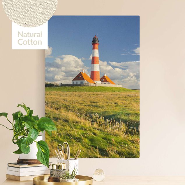 Natural canvas print - Lighthouse In Schleswig-Holstein - Portrait format 2:3