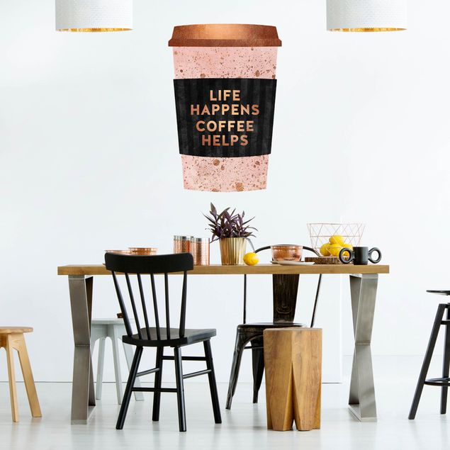 Wall sticker - Life Happens - Coffee Helps