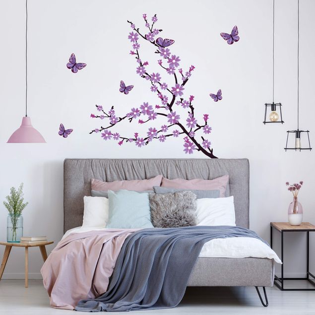 Wall stickers Purple flower branch