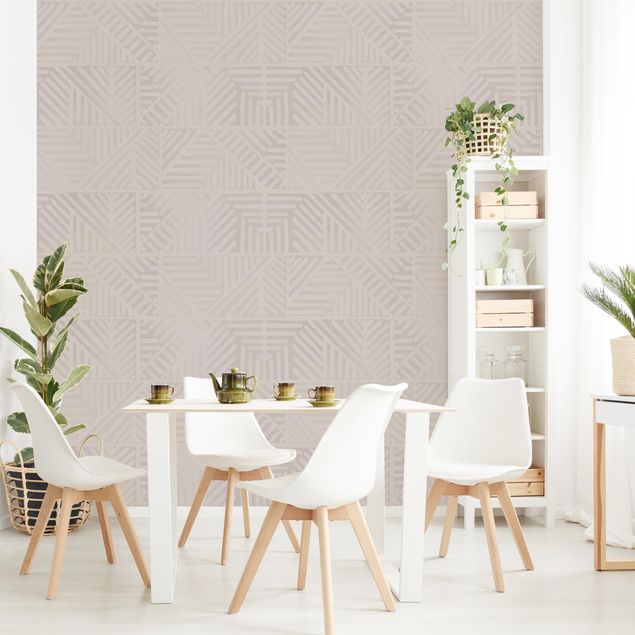 Wallpapers Line Pattern Stamp In Taupe