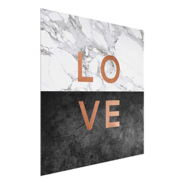 Glass print - Love Copper And Marble