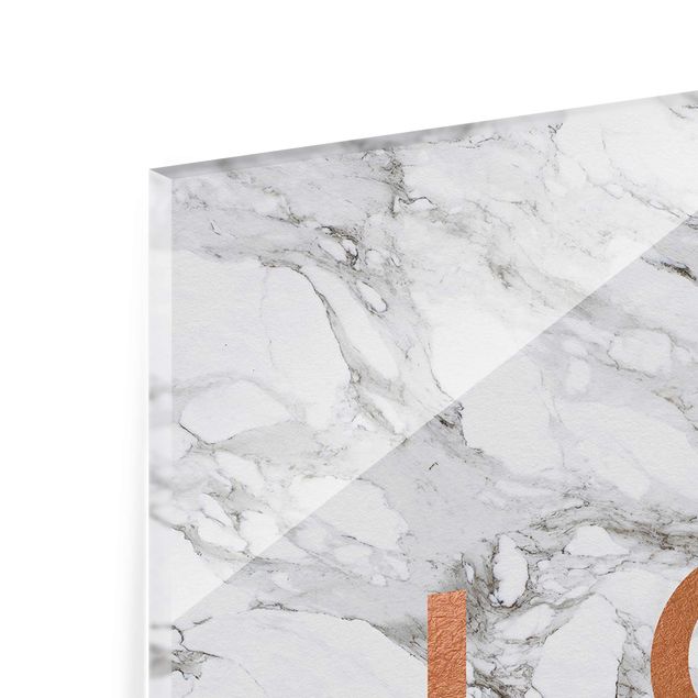 Glass print - Love Copper And Marble