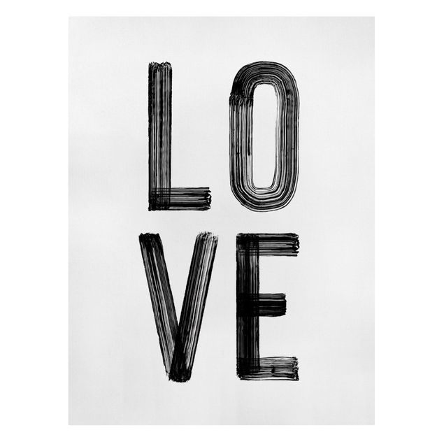 Canvas print - Love Typo In Black