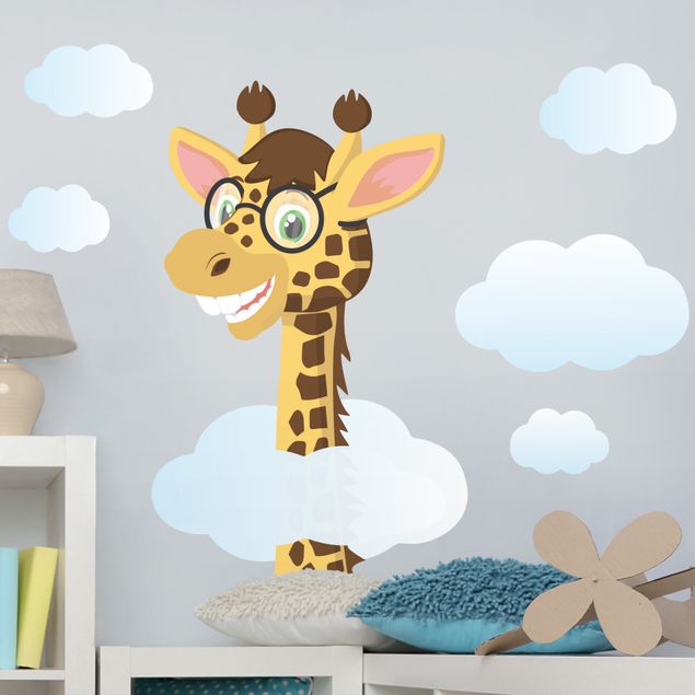 Animal wall decals Funny giraffe