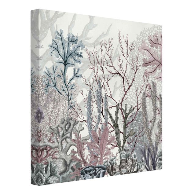 Print on canvas - Magical coral splendour - Square 1:1