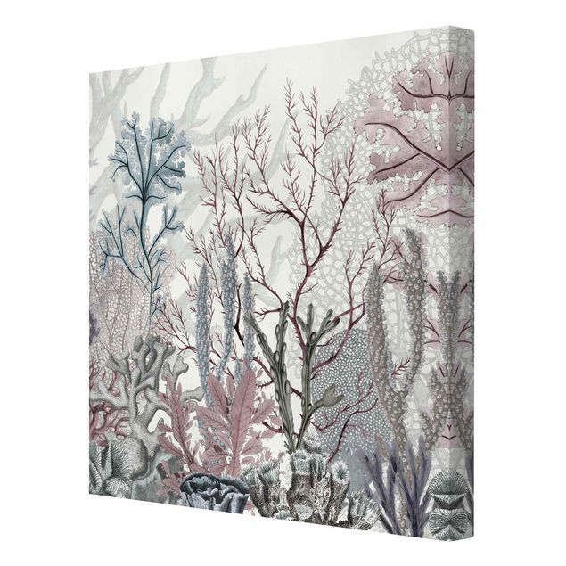 Print on canvas - Magical coral splendour - Square 1:1