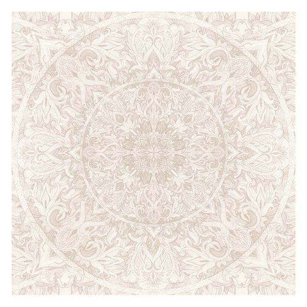 Wallpaper - Mandala Watercolour Pattern Ornament Beige