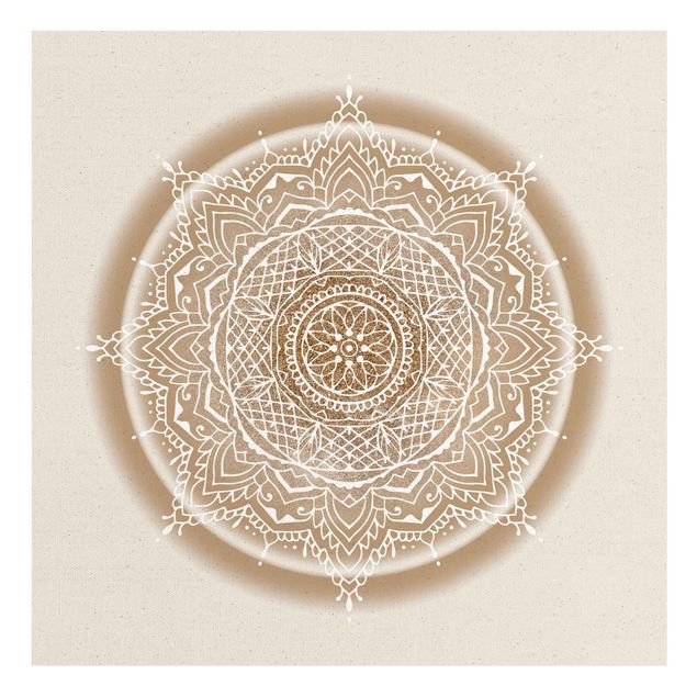 Natural canvas print - Mandala On Golden Circle - Square 1:1