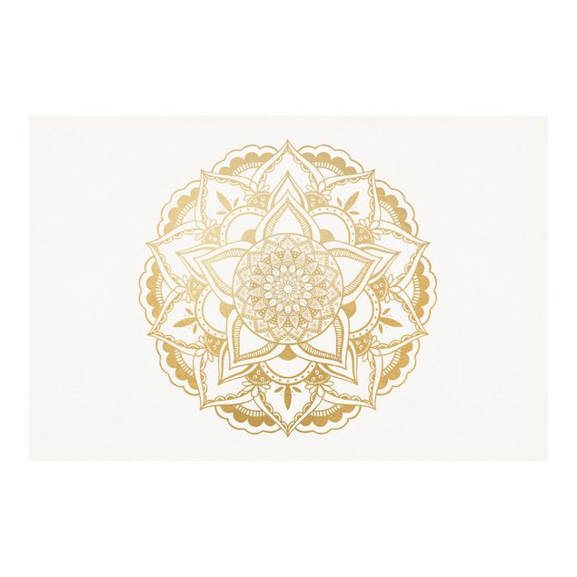 Wallpaper - Mandala Flower Gold White