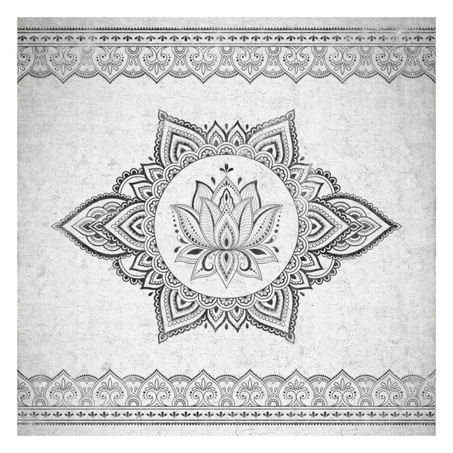 Walpaper - Mandala Lotus Concrete Look