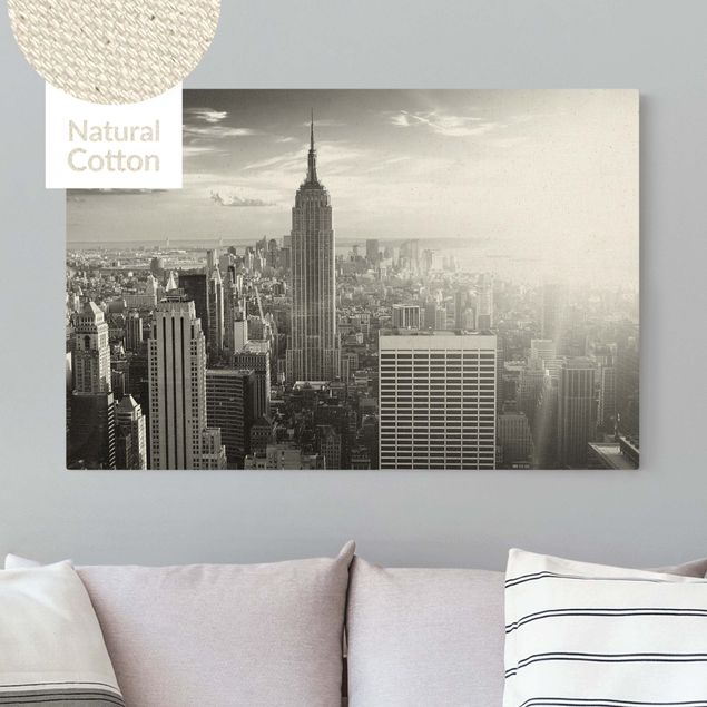 Natural canvas print - Manhattan Skyline - Landscape format 3:2