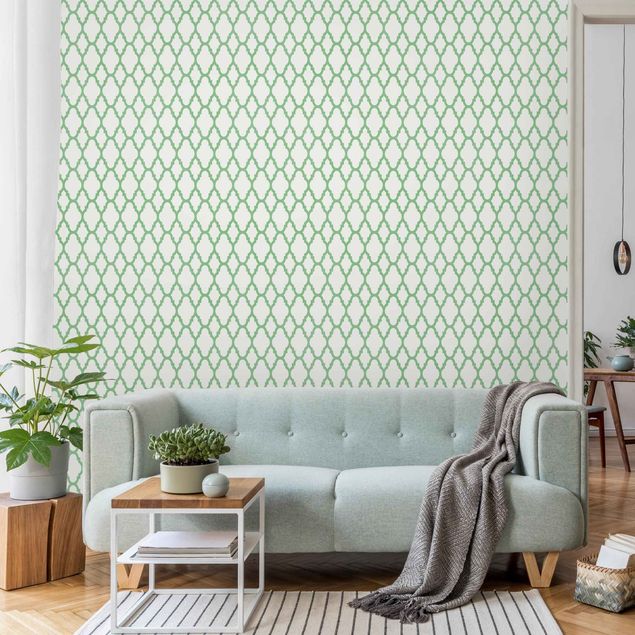 Wallpaper - Moroccan Honeycomb Line Pattern