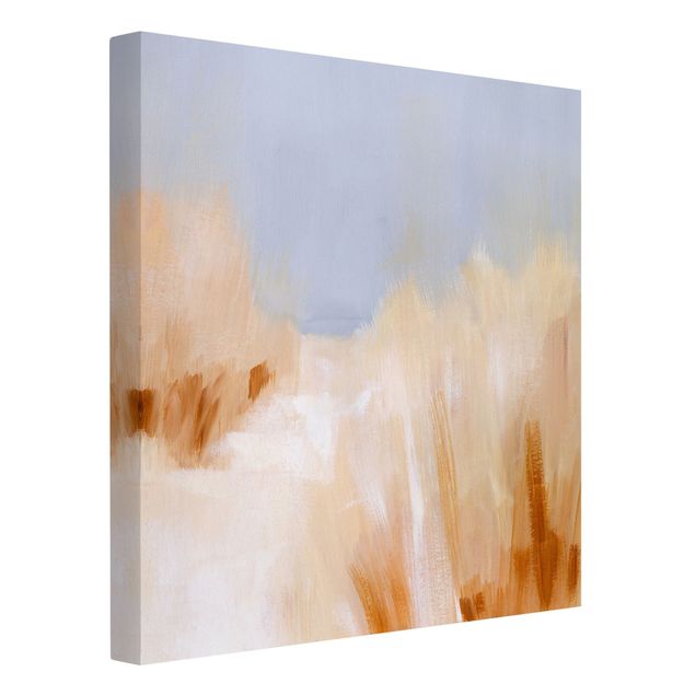 Print on canvas - View Of The Ocean Through Marram Grass - Square 1x1