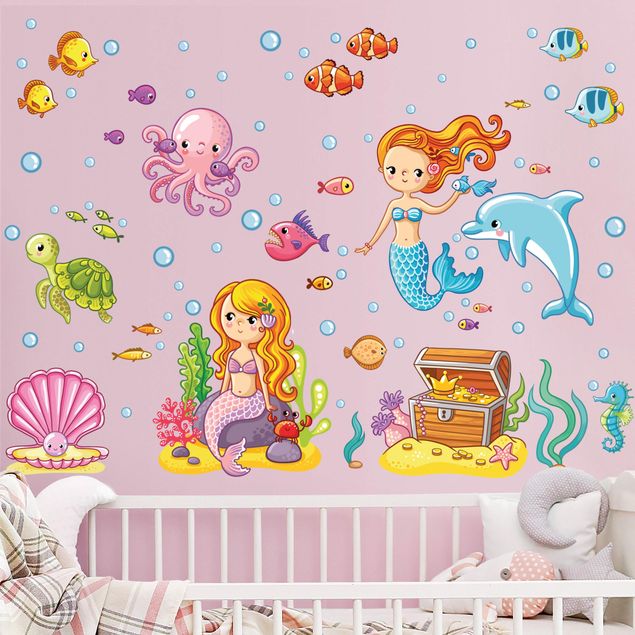 Little mermaid wall stickers Mermaid - Underwater world set