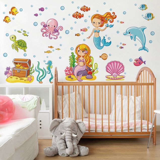 Wall stickers animals Mermaid - Underwater world set