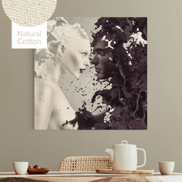 Natural canvas print - Milk & Coffee - Square 1:1